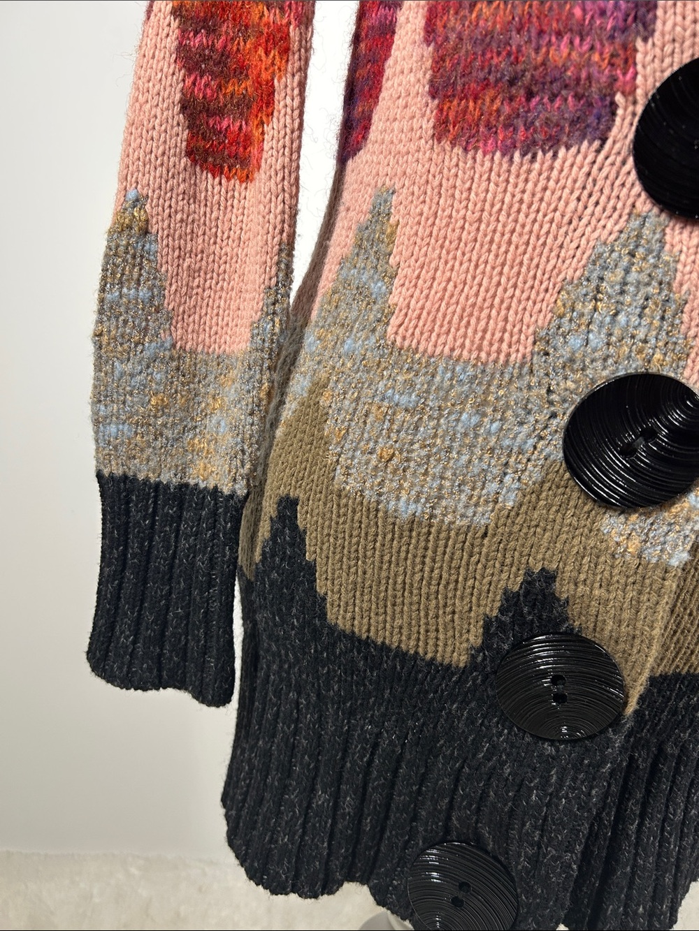 Anthropologie Sleeping on Snow Loops & Angles Wool Knit Sweater Coat XS - Picture 8 of 15